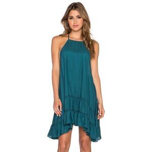 Free People Intimately Raven Green Slip Dress Lightweight Semi Sheer Women's S